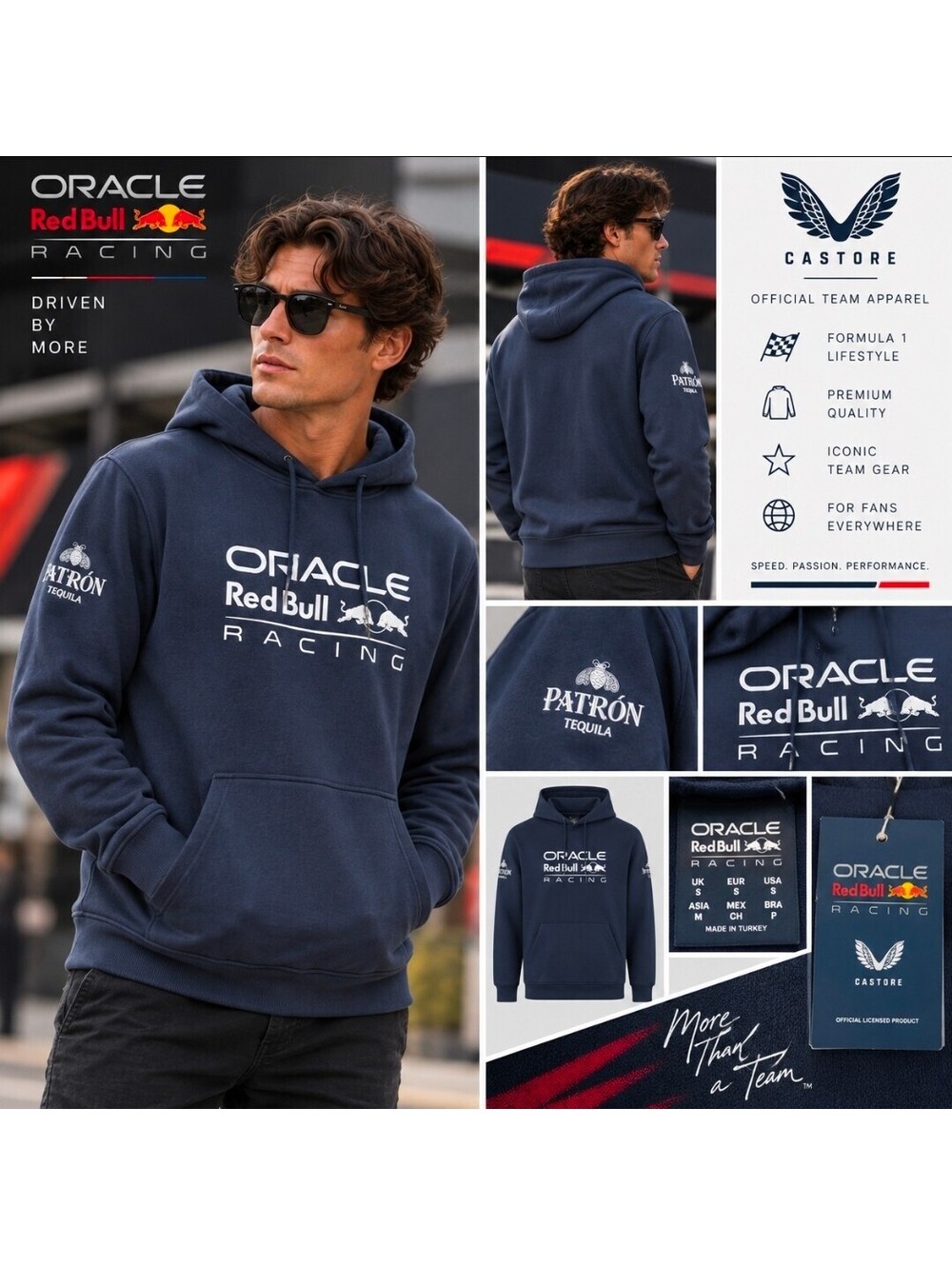 Oracle Red Bull Racing Castore F1 Core Hoodie Night Sky NWT Men’s Small